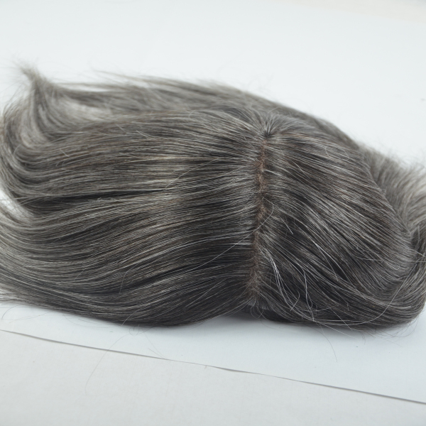 Human Hair Material and Remy Hair Hair Grade toupee for men with grey hair YL086